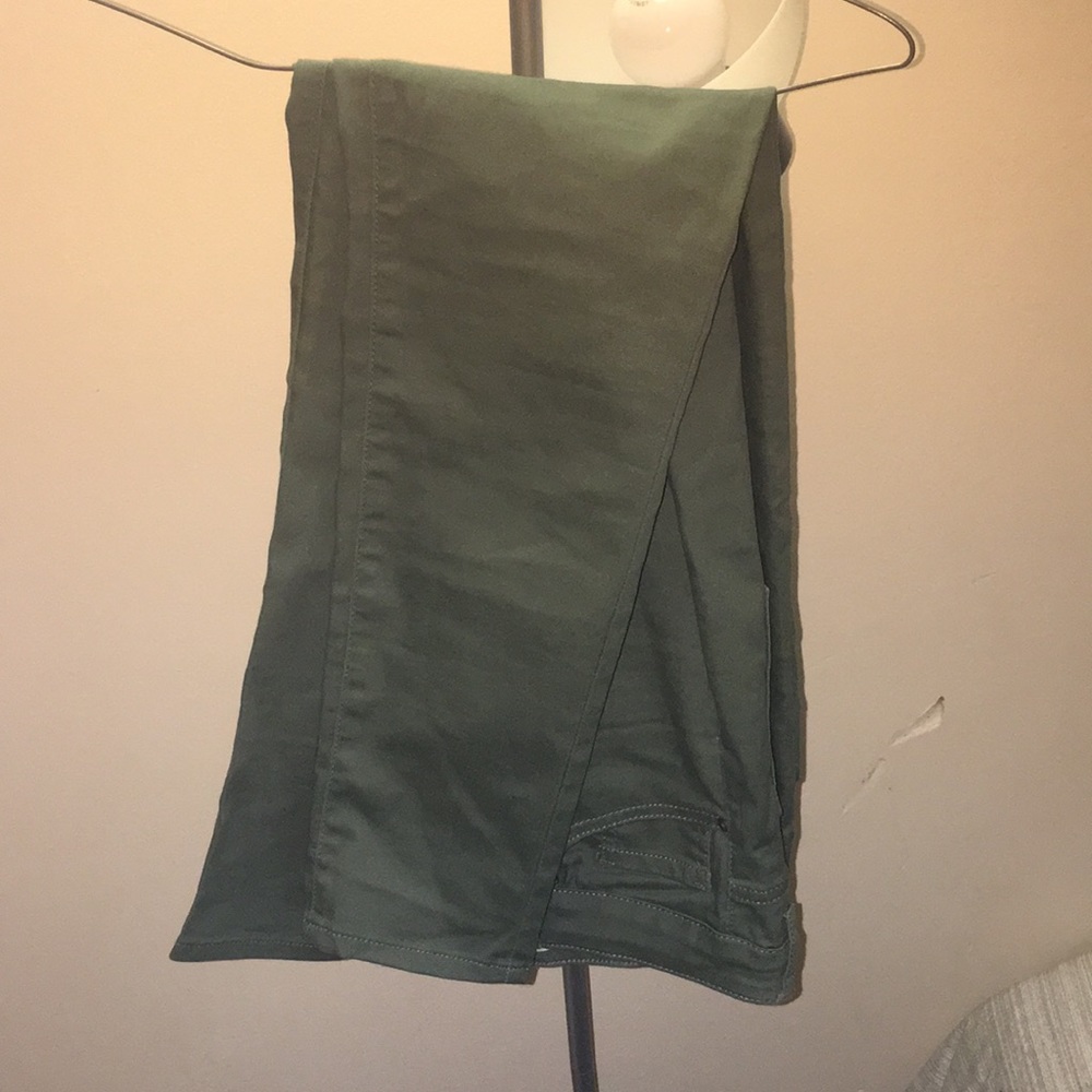 high waisted green skinny jeans